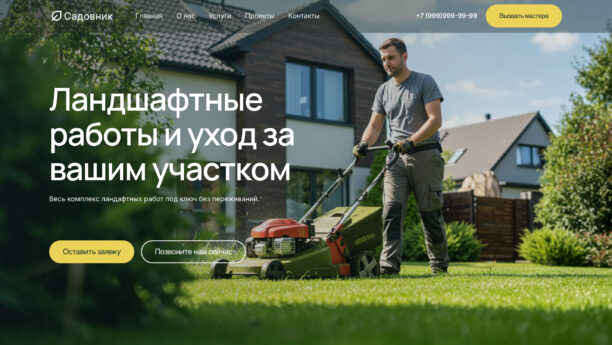 Сайт-визитка для архитектуры, дизайна и ландшафта — готовый сайт на WordPress