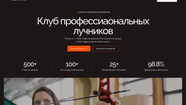 Готовый сайт стрелкового клуба на WordPress Elementor