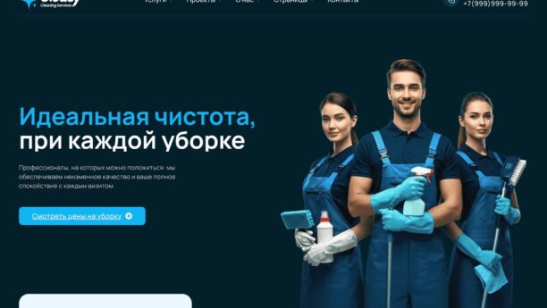 Готовый сайт визитка клининговой компании на WordPress — онлайн-заказ уборки