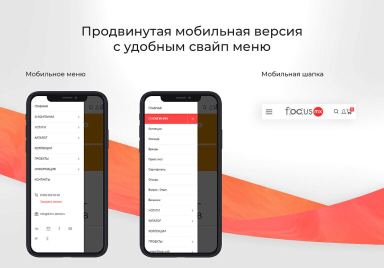 Focus: Корпоративный сайт + интернет-магазин